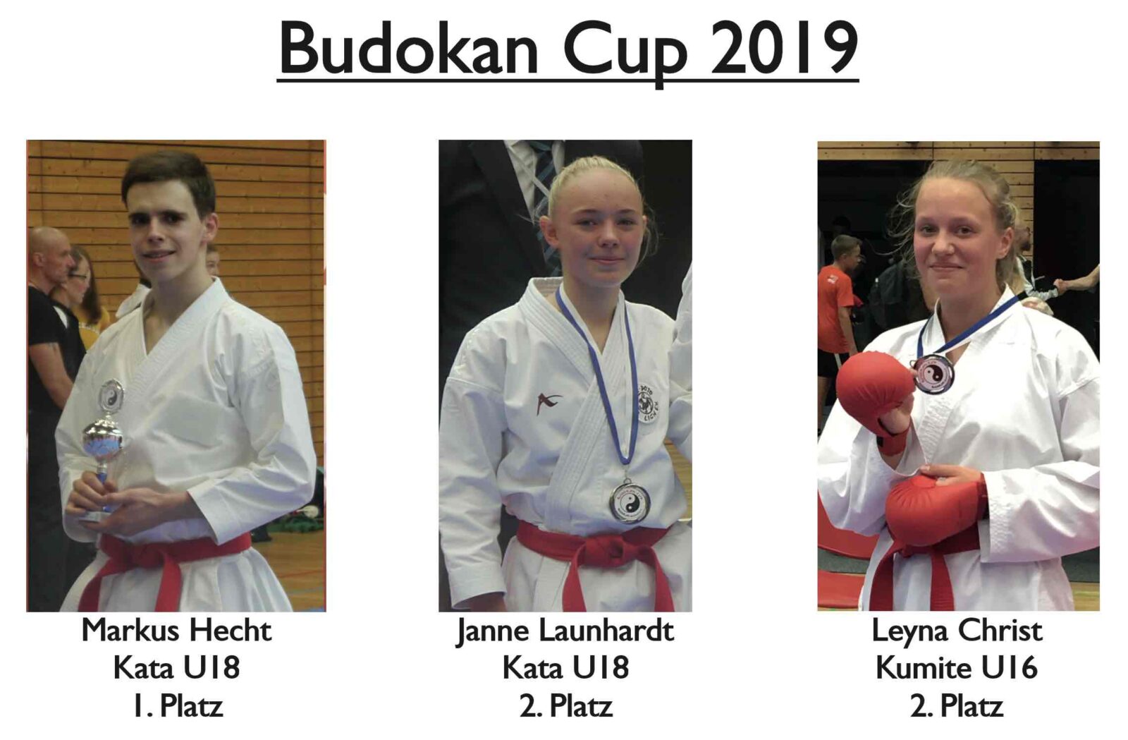 Die drei Erstplatzierten des Budokan Cup 2019