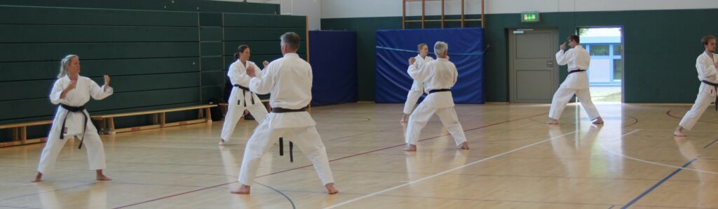 Licher Karateka beim Training in der DBS-Halle in Lich